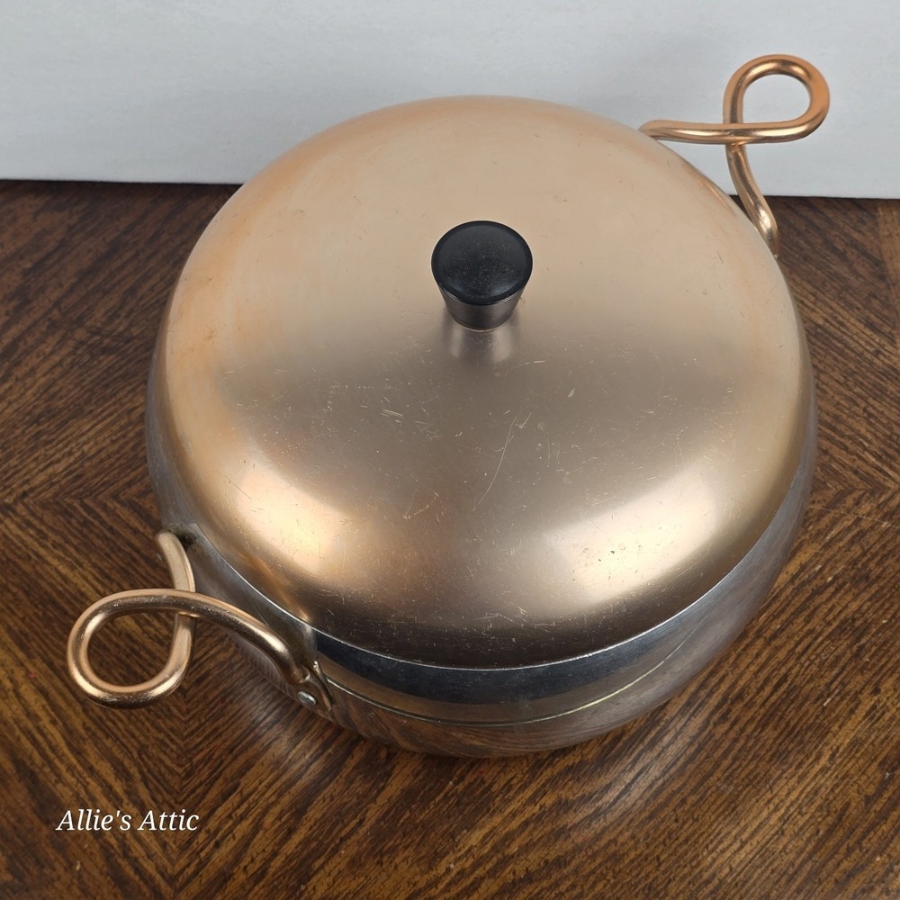 Wear-Ever Hallite Stockpot Aluminum Cooper 5.5 Qt Handles Lid Sauce Pan #2106 - Picture 6 of 12